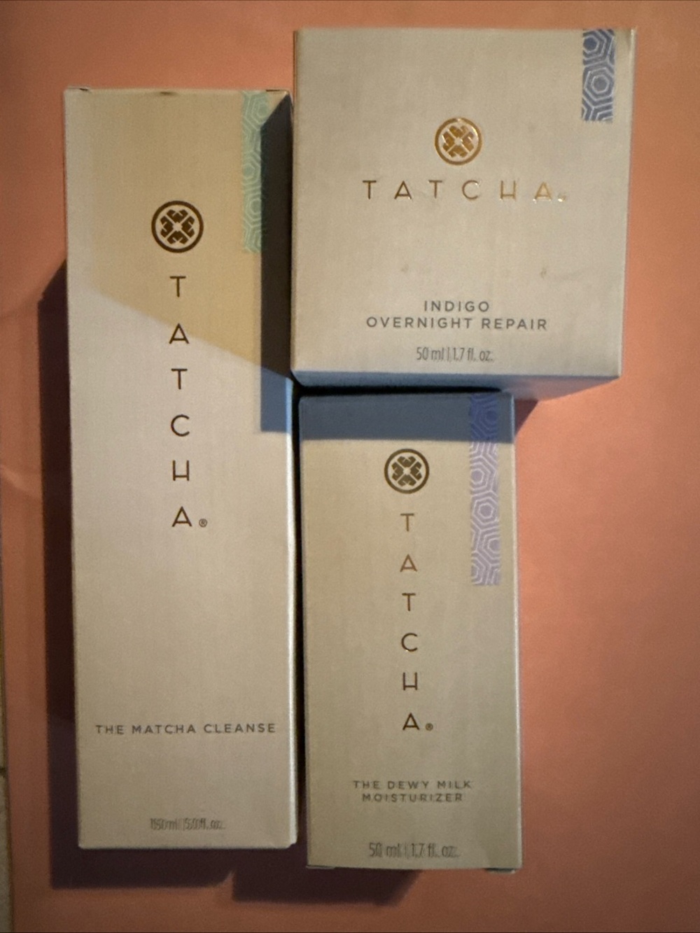Tatcha Skincare Trio - Moisturizer, Cleanser, & Night Repair Cream. NIB/Sealed